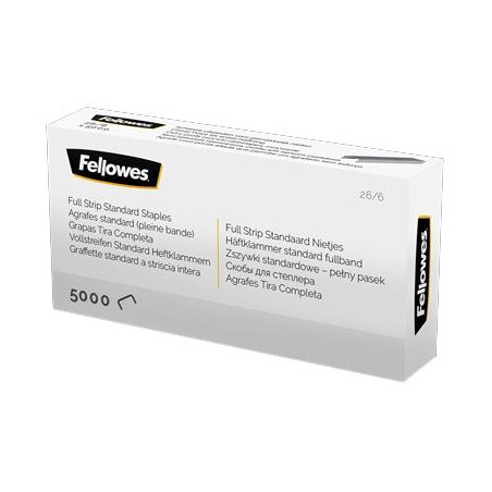 (5117501) FELLOWES GRAPAS DE CARGA COMPLETA 26/6 PLATA CAJA DE 5000