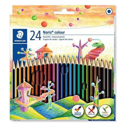 (185 C24) STAEDTLER LÁPICES DE COLORES NORIS COLOUR WOPEX ECOLÓGICO SURTIDOS ESTUCHE 24 UD