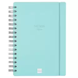 (627400426) FINOCAM AGENDA HAIKU ESPIRAL 16 MESES E10 SVH CIERRE C/GOMA TAPA DURA AZUL 2025-2026