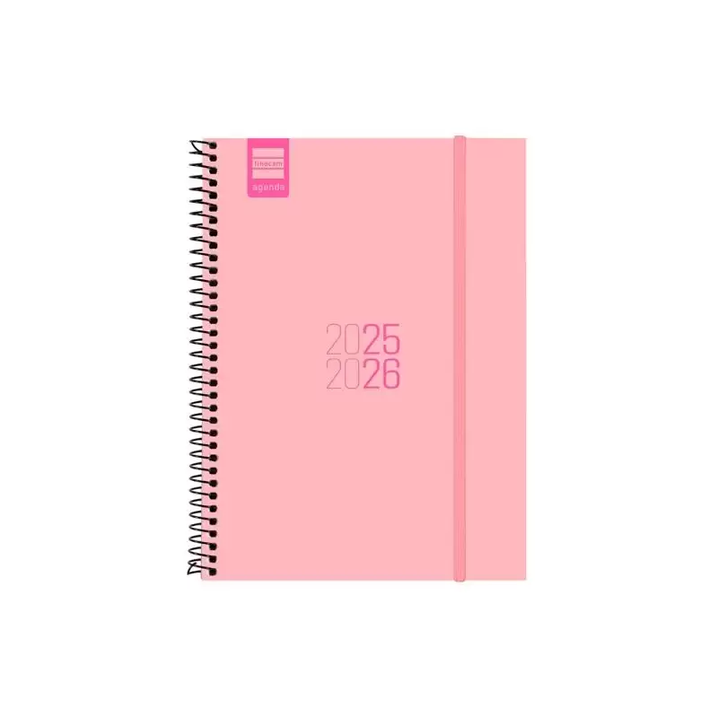 (633080226) FINOCAM AGENDA PARA ESTUDIANTES ESPIRAL E10 - 155X212MM SVH ROSA 2025-2026