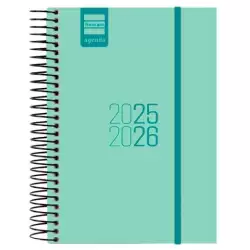 (633360126) FINOCAM AGENDA PARA ESTUDIANTES ESPIRAL E8 - 120X171MM 1DP TURQUESA 2025-2026