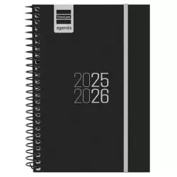 (633486026) FINOCAM AGENDA PARA ESTUDIANTES ESPIRAL E8 - 120X171MM SVH NEGRO 2025-2026
