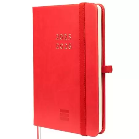 (636101326) FINOCAM AGENDA MÍNIMAL 18 MESES M3 SVH CIERRE C/GOMA TAPA DURA ROJO 2025-2026