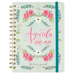 (647010126) FINOCAM AGENDA THE FLOWER JOURNAL ESPIRAL DOBLE E10 - 155X212MM SVH TAPA DURA VERDE 2025-2026
