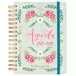 (647020126) FINOCAM AGENDA THE FLOWER JOURNAL ESPIRAL DOBLE E10 - 155X212MM 1DP TAPA DURA VERDE 2025-2026