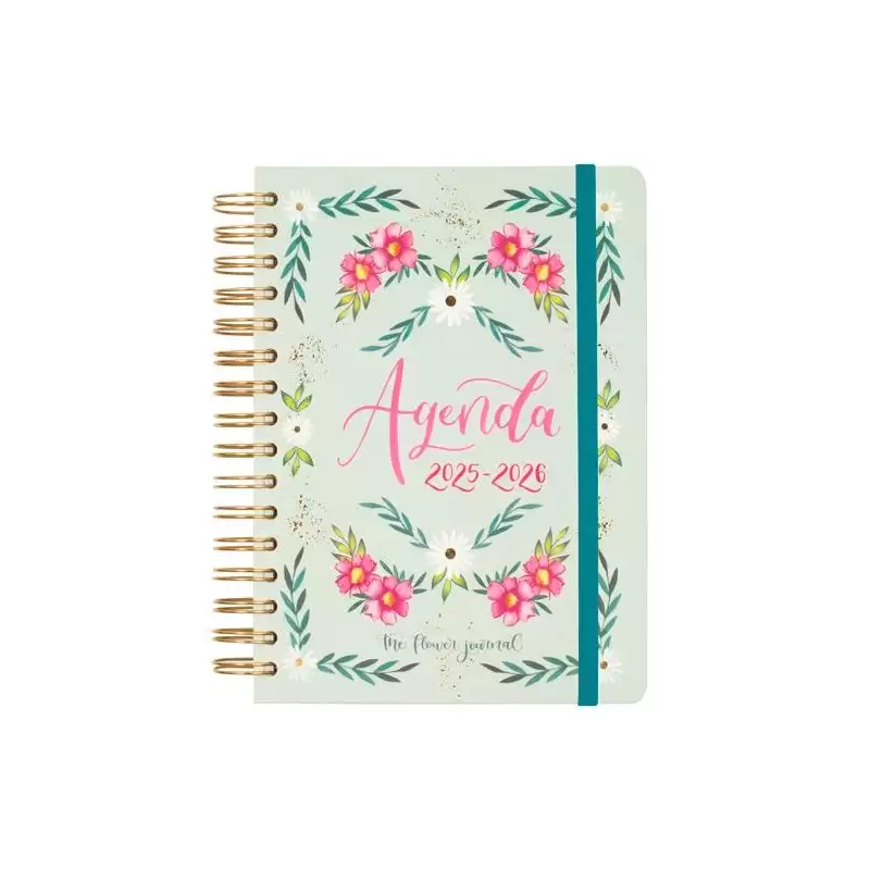(647020126) FINOCAM AGENDA THE FLOWER JOURNAL ESPIRAL DOBLE E10 - 155X212MM 1DP TAPA DURA VERDE 2025-2026