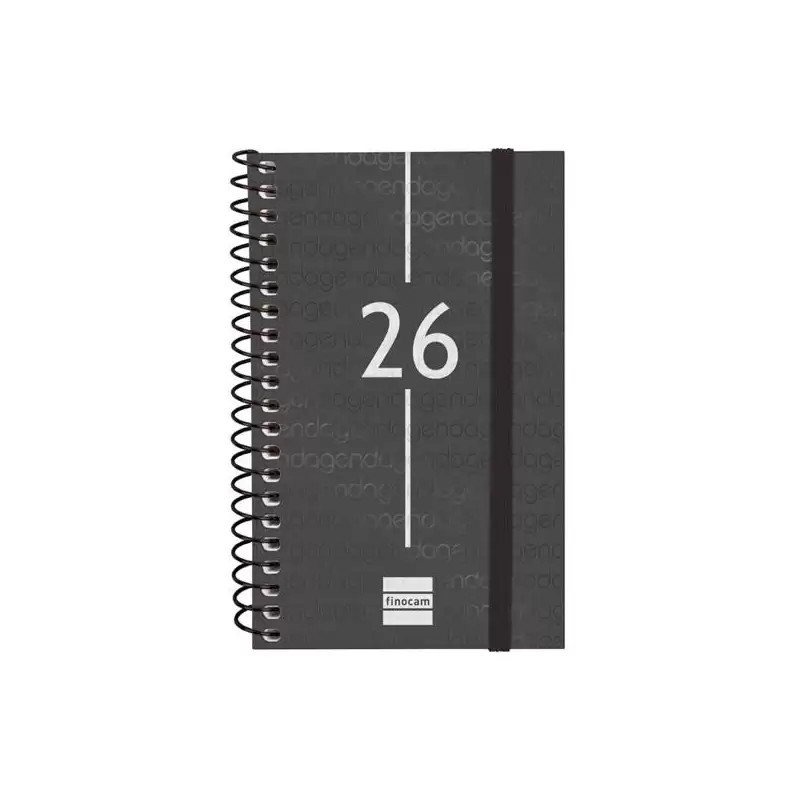 (741426026) FINOCAM AGENDA ESPIRAL YEAR E3-79X127MM SVH TAPA PP NEGRO 2026