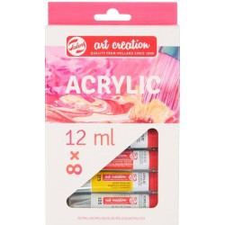 (9021708M) TALENS ART CREATION SET ACRÍLICO TUBO 12ML COLORES SURTIDOS ESTUCHE 8 UD