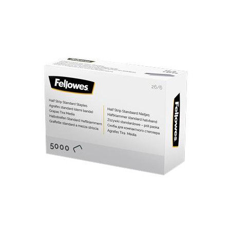 (5117601) FELLOWES GRAPAS DE CARGA MEDIA 26/6 PLATA CAJA DE 5000