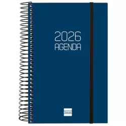 (742901026) FINOCAM AGENDA ESPIRAL OPAQUE E5-117X181MM 1DP TAPA PP AZUL 2026
