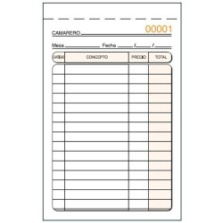 (T-140) TALONARIO CAMAREROS ESPECIAL BOLSILLO DUPLICADO AUTOCOPIA