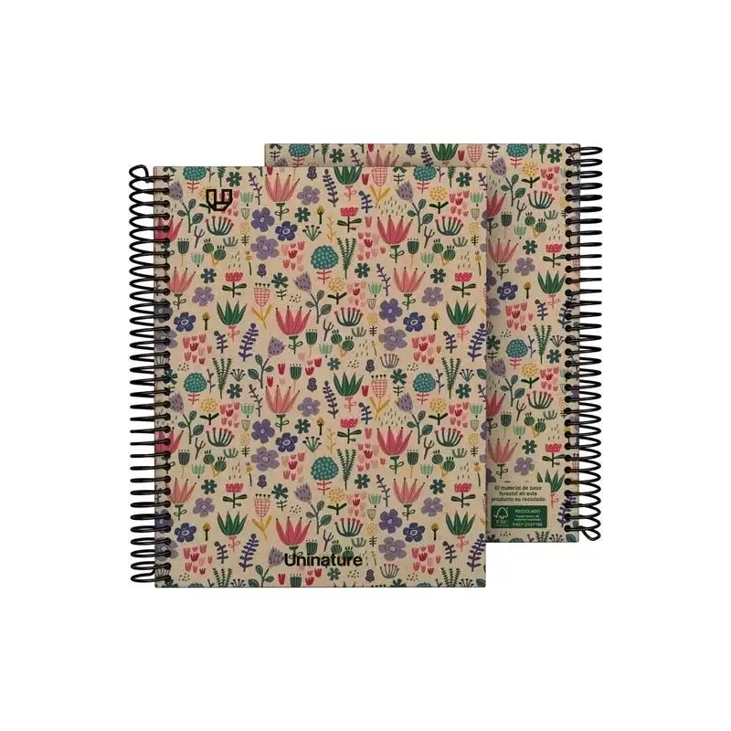 (88510004) GRAFOPLÁS CUADERNO ESPIRAL A5 80H 4X4 90GR KRAFT Y CARTÓN RECICLADO UNINATURE HOLANDA