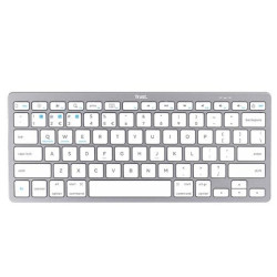 (24654) TRUST TECLADO BASICS BLUETOOTH PARA PC, TABLET Y SMARTPHONE BLANCO/PLATA