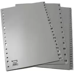 (44409071) GRAFOPLÁS JUEGO DE ABECEDARIO FOLIO 16 TALADROS PP OPACO GRIS