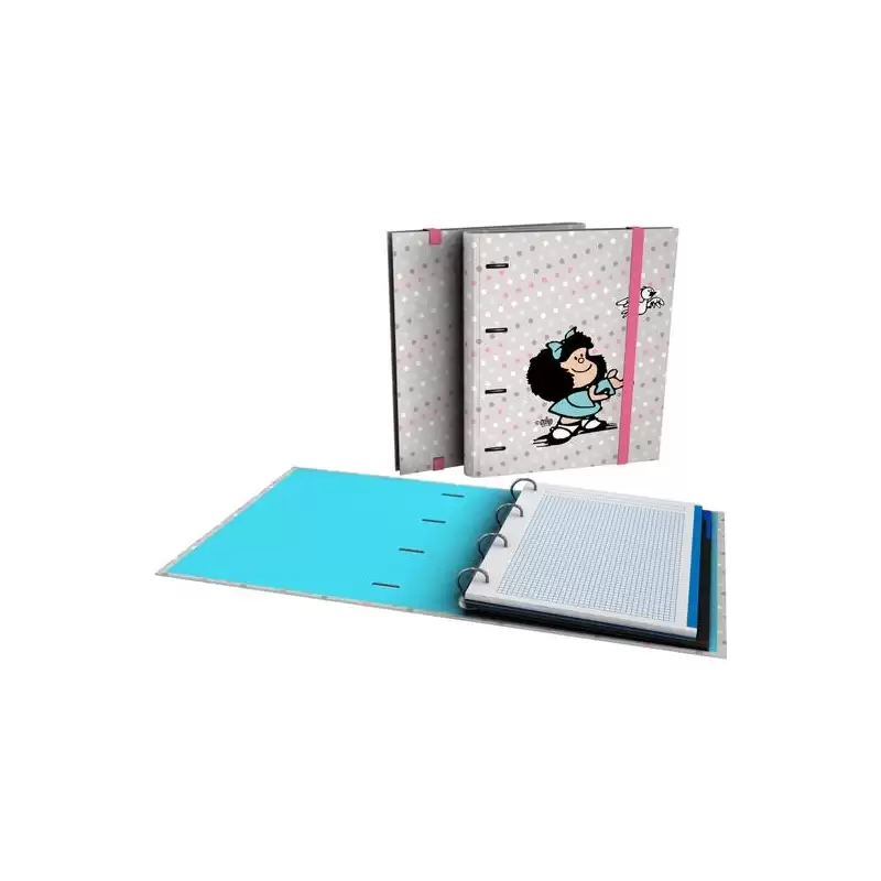 (88122726) GRAFOPLÁS CARPETA ANILLAS MIXTAS 4X35 CARPEBOOK A4 C/RECAMBIO 90H 5X5 90GR CARTÓN FORRADO MAFALDA BIRD