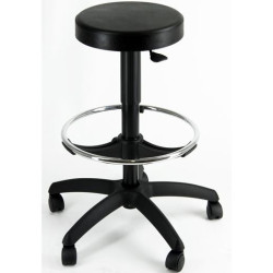 (EOE13) UNISIT TABURETE ESOS GIRATORIO REGULABLE C/REPOSAPIÉS POLIURETANO NEGRO
