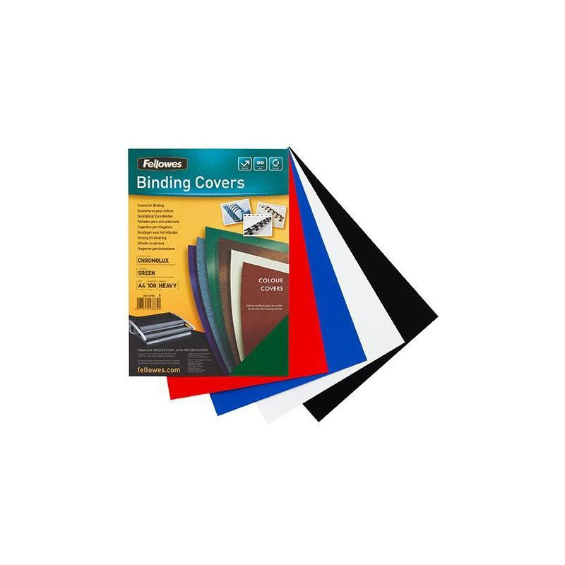 (5135701) FELLOWES TAPAS ENCUADERNACIÓN CARTÓN GOFRADO 750GR A4 PAQUETE 50 UD NEGRO