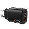 (32352) VERBATIM CARGADOR PARED GAN ESSENTIALS  65W 2XUSB-C 3.0 Y 1XUSB-A NEGRO