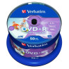 (43512) VERBATIM DVD+R AZO 4.7GB 16X WIDE PRINTABLE SURFACE NO-ID, PACK 50 UNITS