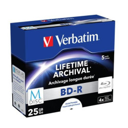 (43823) VERBATIM BD-R MDISC BLU-RAY 25GB 4X SPEED DATALIFE WHITE BLUE SURFACE -5 PACK
