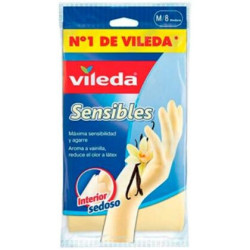 (112168) VILEDA GUANTES SENSIBLES SATINADOS TALLA MEDIANA
