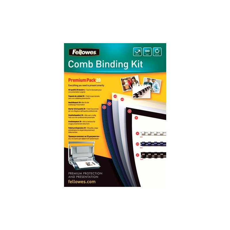 (5371801) FELLOWES KIT DE ENCUADERNACIÓN PREMIUM 20 DOCUMENTOS