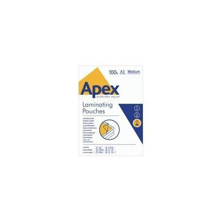 (6003401) FELLOWES FUNDAS DE PLASTIFICAR APEX 125 MICRAS A3 BRILLO PACK 100 UD