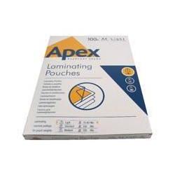 (6003201) FELLOWES FUNDAS DE PLASTIFICAR APEX 80 MICRAS A4 BRILLO PACK 100 UD