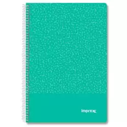 (IMP0103) IMPREX CUADERNO ESPIRAL TAPA PP FOLIO 80H 90GR 4X4 VERDE
