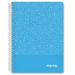 (IMP0105) IMPREX CUADERNO ESPIRAL TAPA PP A5 80H 90GR 4X4 AZUL