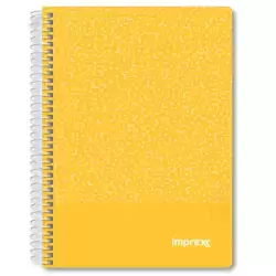 (IMP0106) IMPREX CUADERNO ESPIRAL TAPA PP A5 80H 90GR 4X4 AMARILLO