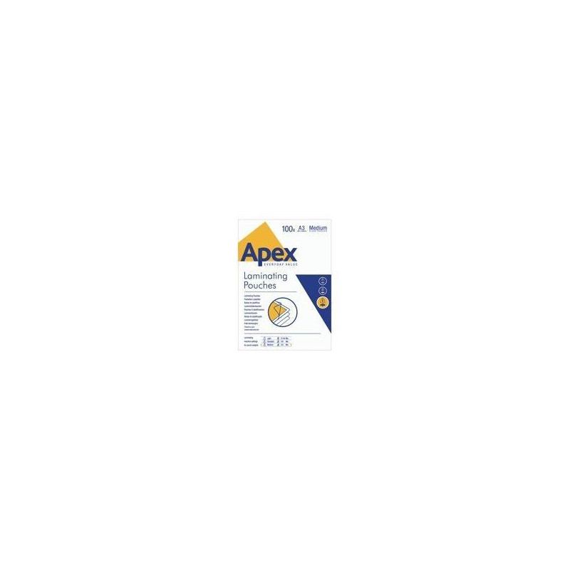 (6003401) FELLOWES FUNDAS DE PLASTIFICAR APEX 125 MICRAS A3 BRILLO PACK 100 UD