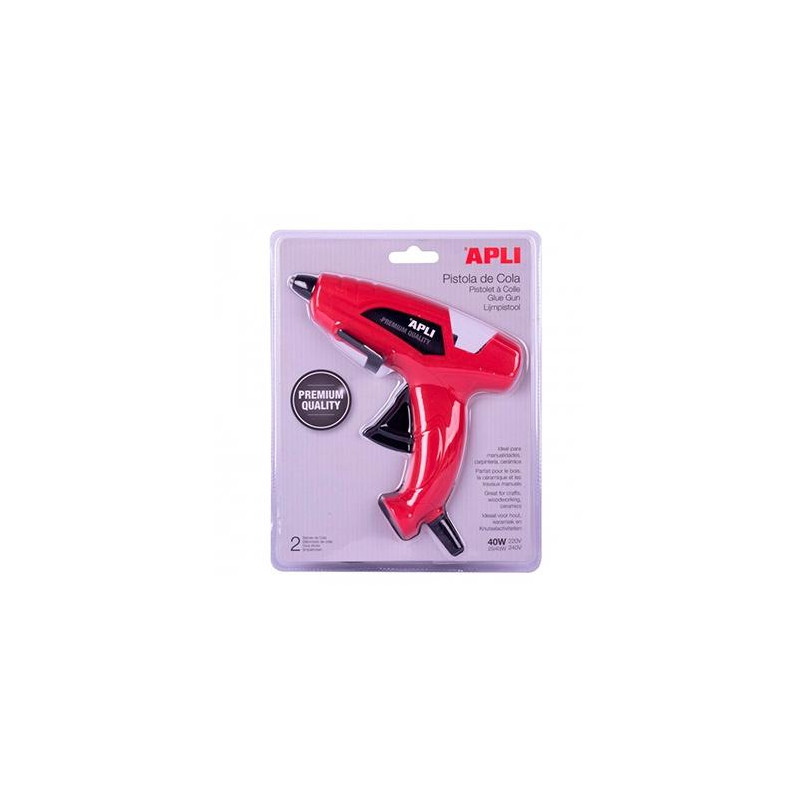 (13942) APLI PISTOLA DE SILICONA CALIENTE NEGRO 40W + 2 BARRAS