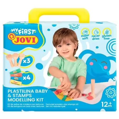(374WS) JOVI MALETÍN DE MODELAJE MY FIRST PLASTILINA BABY Y ESTAMPADORES +12M