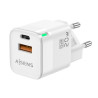 (ASCH-20W2P002-W) AISENS CARGADOR GAN 20W, 1XUSB-C PD3.0 QC4.0, 1XUSB-A QC3.0, BLANCO
