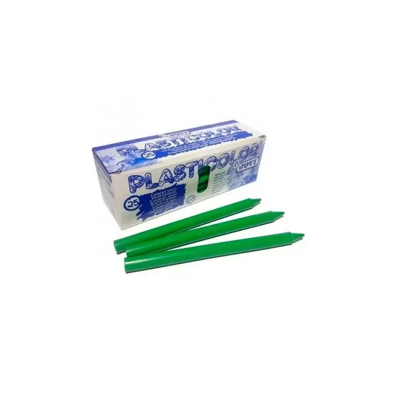 (92504) JOVI CERAS PLÁSTICAS CRAYONS STUDENT UNICOLOR VERDE CLARO CAJA 25 UD