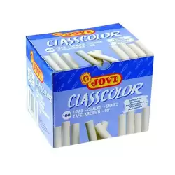 (1100) JOVI TIZAS CLASSCOLOR SCHOOL ANTIPOLVO 80MM BLANCO CAJA 100 UD