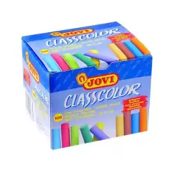 (1120) JOVI TIZAS CLASSCOLOR SCHOOL ANTIPOLVO REDONDAS COLORES SURTIDOS CAJA 100 UD