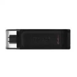 (DT70/64GB) KINGSTON PENDRIVE DATATRAVELER DT70 64GB C/TAPA PROTECTORA Y RANURA PARA COLGAR USB-C 3.2 NEGRO