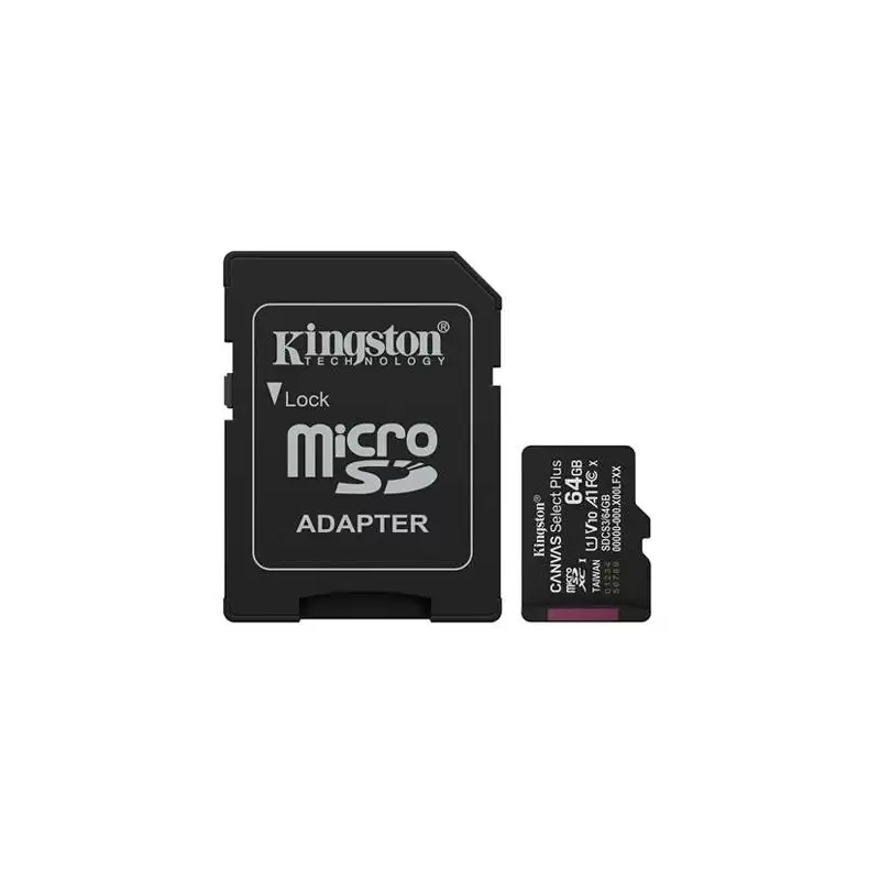 (SDCS3/64GB) KINGSTON TARJETA DE MEMORIA MICRO SDXC CANVAS SELECT PLUS 64GB C/ADAPTADOR
