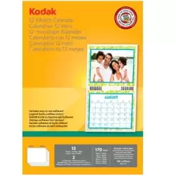 (5740-016) KODAK PAPEL FOTOGRÁFICO 216X279MM 170GR ESPECIAL CALENDARIOS PAQUETE 13H BLANCO