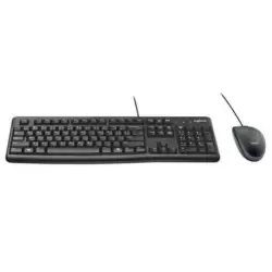 (920-002550) LOGITECH COMBO TECLADO ESTÁNDAR + RATÓN DESKTOP MK120 CABLE USB ANTISALPICADURAS QWERTY ESPAÑOL NEGRO
