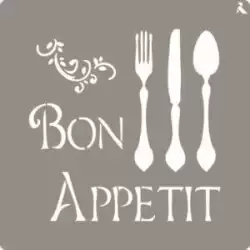 (090007) LA PAJARITA STENCIL ST-07 PLANTILLA DECORATIVA MODELO BON APPETIT