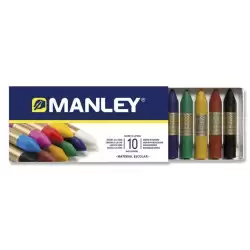 (MNC00033) MANLEY CERAS 60MM COLORES SURTIDOS ESTUCHE 10 UD