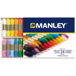 (MNC00066) MANLEY CERAS 60MM COLORES SURTIDOS ESTUCHE 24 UD
