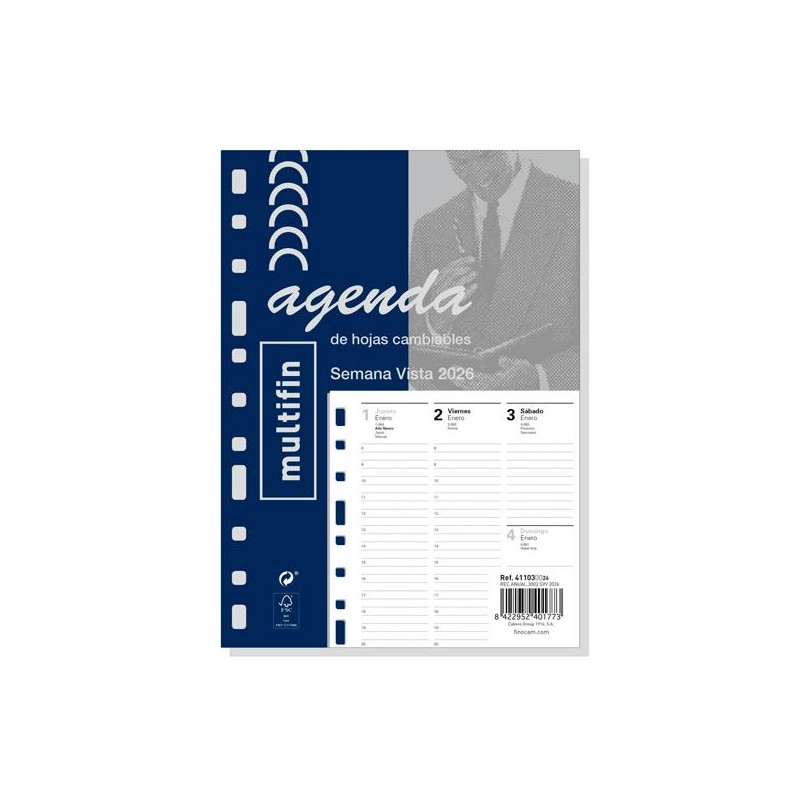 (411030026) FINOCAM RECAMBIO ANUAL AGENDA 11 ANILLAS MULTIFIN 3002-155X215MM SVV 2026