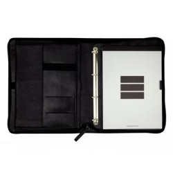 (5090260) FINOCAM PORTADOCUMENTOS ANDREA CREMALLERA CON ANILLAS A4 PIEL NEGRO