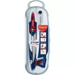 (196100) MAPED COMPÁS STOP SYSTEM CON ADAPTADOR ESTUCHE DE 3 PIEZAS