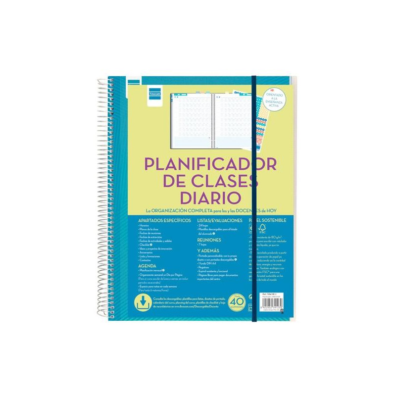 (5341000) FINOCAM PLANIFICADOR DE CLASES DIARIO DOCENTE ESPIRAL 230X310MM 1DP 199 JORNADAS LECTIVAS