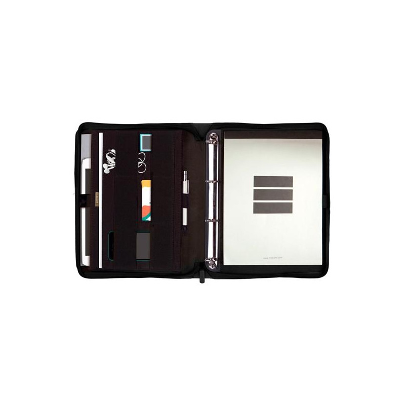 (5398360) FINOCAM PORTADOCUMENTOS SERIE 00 CREMALLERA CON ANILLAS A4 MOD. J964 POLIÉSTER NEGRO